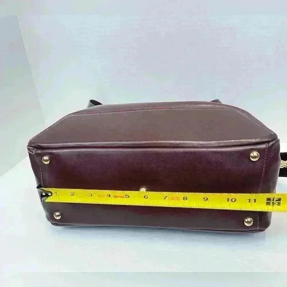 Iacucci Red Leather Handbag  Patch Crossbody strap Italian Satchel - Picture 8 of 13